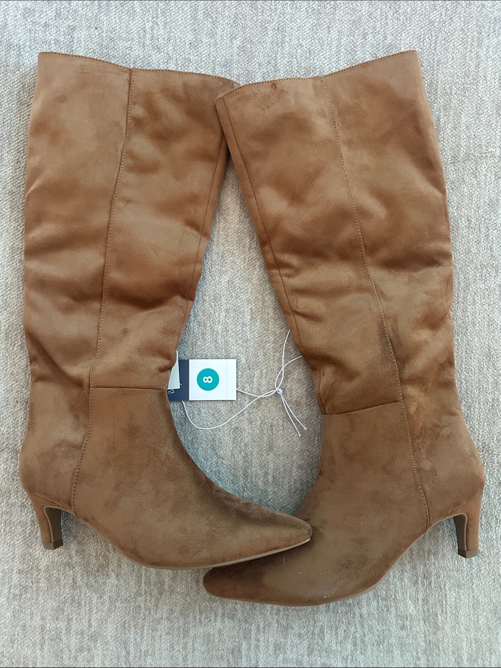 Universal Thread Tan Suede Over-The-Knee Pointed-Toe Boots